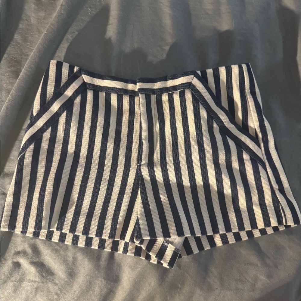 Striped Navy and White Women's Shorts